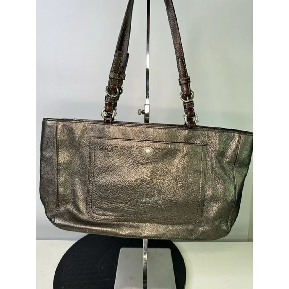 Coach Chelsea Metallic Graphite Tote F10903